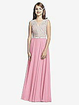 Front View Thumbnail - Peony Pink & Oyster Dessy Collection Junior Bridesmaid JR532