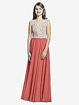 Front View Thumbnail - Coral Pink & Oyster Dessy Collection Junior Bridesmaid JR532