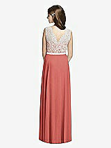 Rear View Thumbnail - Coral Pink & Oyster Dessy Collection Junior Bridesmaid JR532