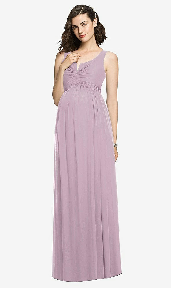 Front View - Suede Rose Sleeveless Notch Maternity Dress