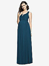 Front View Thumbnail - Atlantic Blue Sleeveless Notch Maternity Dress