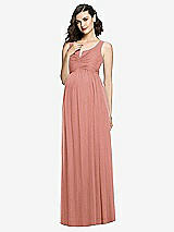 Front View Thumbnail - Desert Rose Sleeveless Notch Maternity Dress