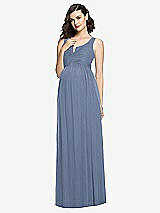 Front View Thumbnail - Larkspur Blue Sleeveless Notch Maternity Dress