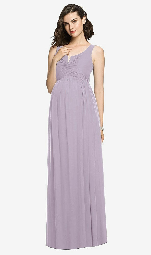 Front View - Lilac Haze Sleeveless Notch Maternity Dress