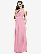 Front View Thumbnail - Peony Pink Sleeveless Notch Maternity Dress