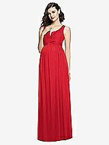 Front View Thumbnail - Parisian Red Sleeveless Notch Maternity Dress