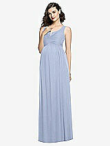 Front View Thumbnail - Sky Blue Sleeveless Notch Maternity Dress