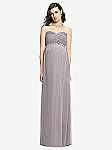 Front View Thumbnail - Cashmere Gray Draped Bodice Strapless Maternity Dress