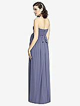 Rear View Thumbnail - French Blue Draped Bodice Strapless Maternity Dress
