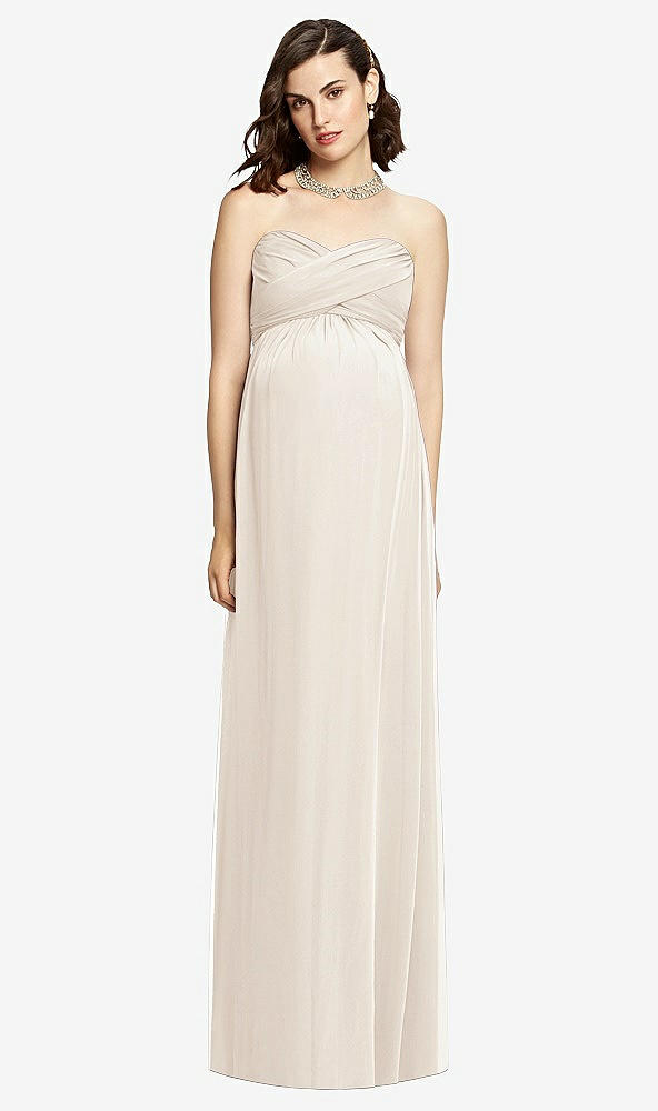 Front View - Oat Draped Bodice Strapless Maternity Dress