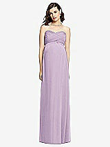 Front View Thumbnail - Pale Purple Draped Bodice Strapless Maternity Dress