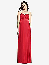 Front View Thumbnail - Parisian Red Draped Bodice Strapless Maternity Dress