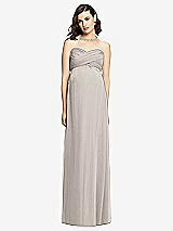 Front View Thumbnail - Taupe Draped Bodice Strapless Maternity Dress