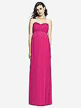 Front View Thumbnail - Think Pink Draped Bodice Strapless Maternity Dress