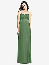 Front View Thumbnail - Vineyard Green Draped Bodice Strapless Maternity Dress