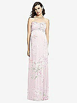 Front View Thumbnail - Watercolor Print Draped Bodice Strapless Maternity Dress
