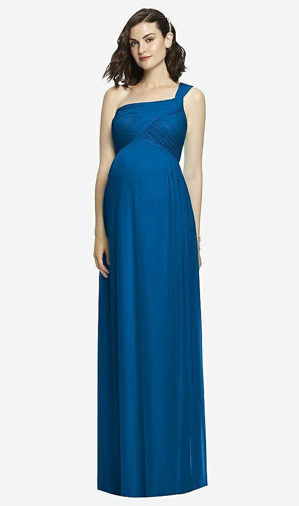 Front View - Cerulean Alfred Sung Maternity Dress Style M427