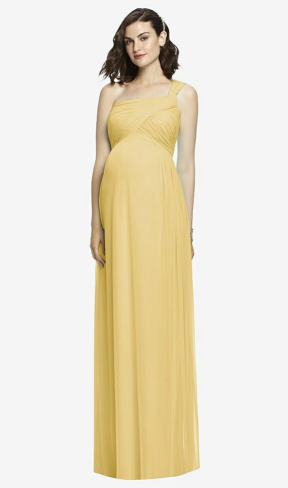 Front View - Maize Alfred Sung Maternity Dress Style M427