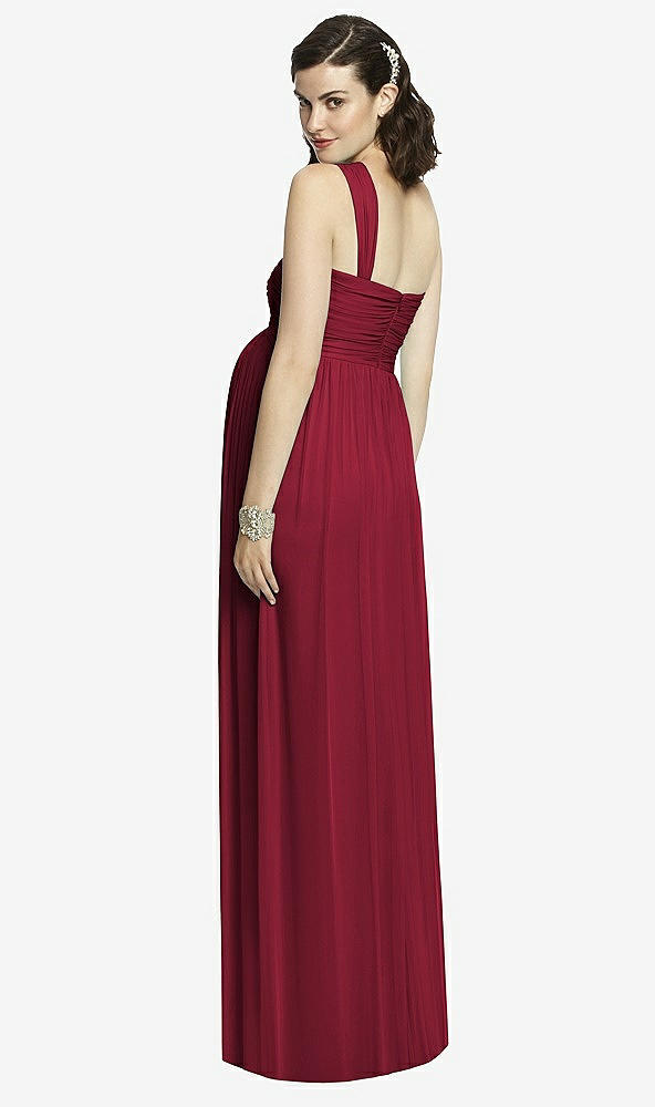 Back View - Burgundy Alfred Sung Maternity Dress Style M427