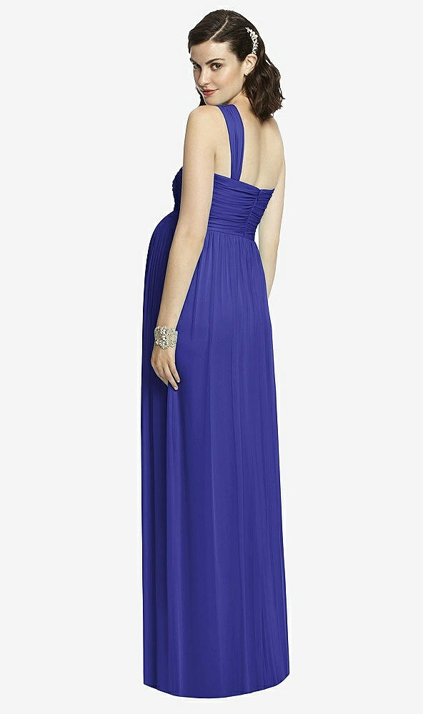 Back View - Electric Blue Alfred Sung Maternity Dress Style M427