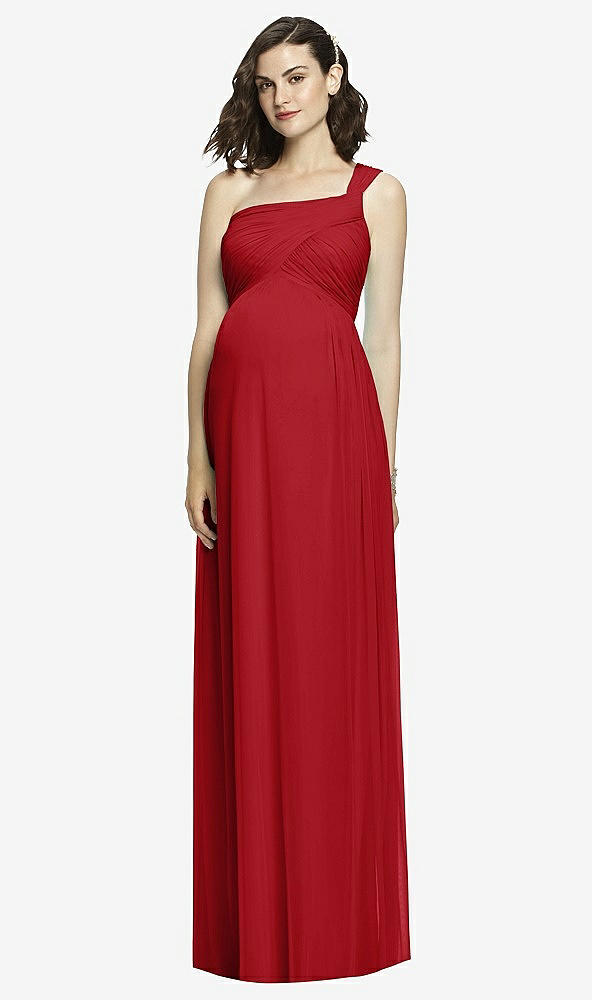 Front View - Garnet Alfred Sung Maternity Dress Style M427