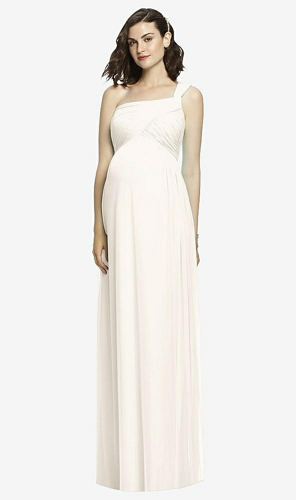 Front View - Ivory Alfred Sung Maternity Dress Style M427