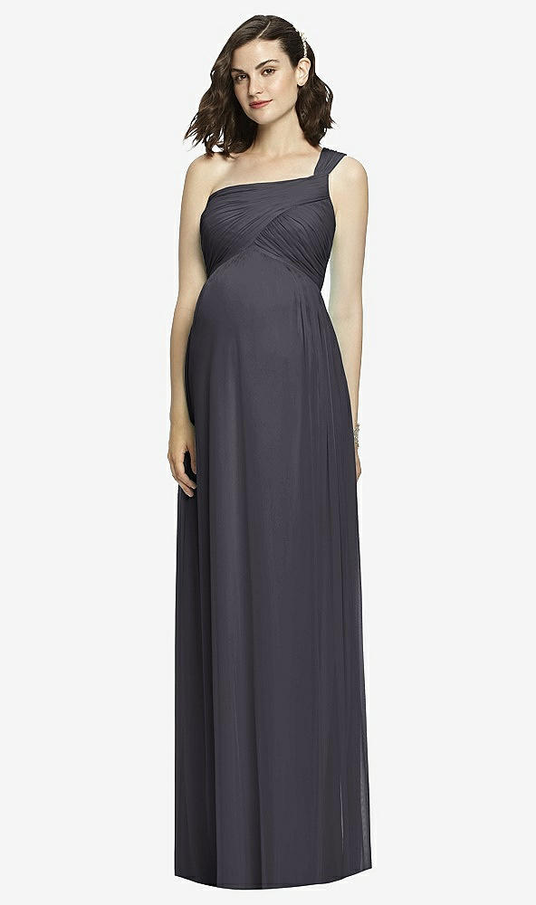 Front View - Onyx Alfred Sung Maternity Dress Style M427