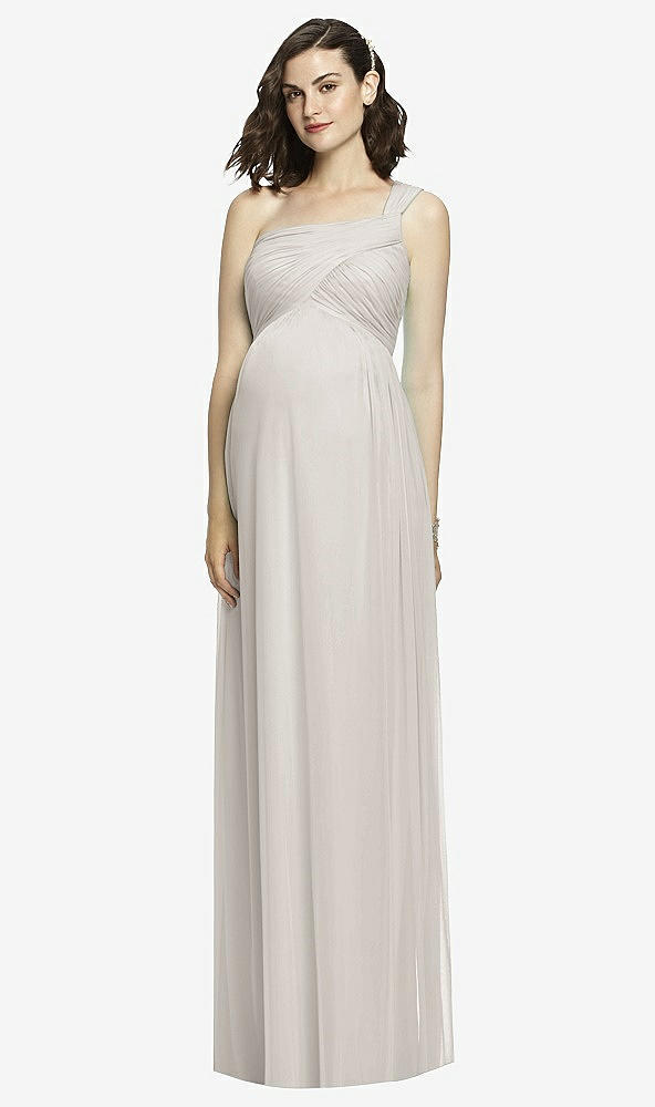 Front View - Oyster Alfred Sung Maternity Dress Style M427