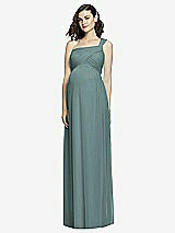 Front View Thumbnail - Smoke Blue Alfred Sung Maternity Dress Style M427