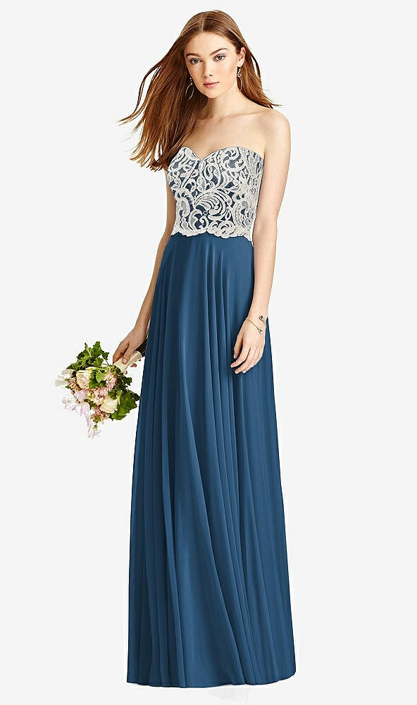 Front View - Dusk Blue & Oyster Studio Design Bridesmaid Dress 4504