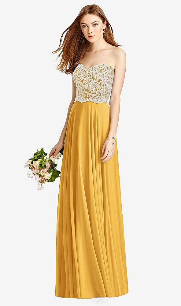 Front View - NYC Yellow & Oyster Studio Design Bridesmaid Dress 4504
