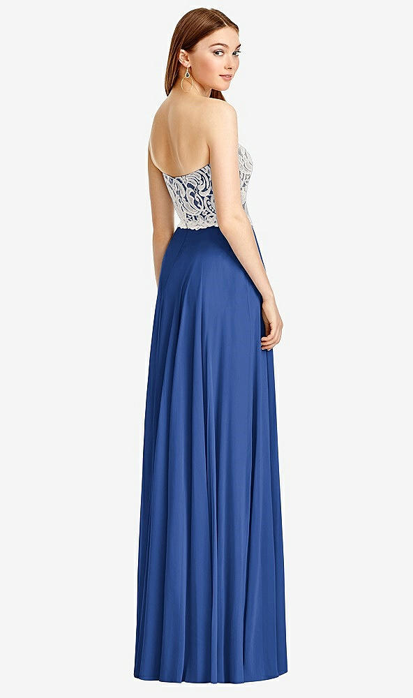Back View - Classic Blue & Oyster Studio Design Bridesmaid Dress 4504