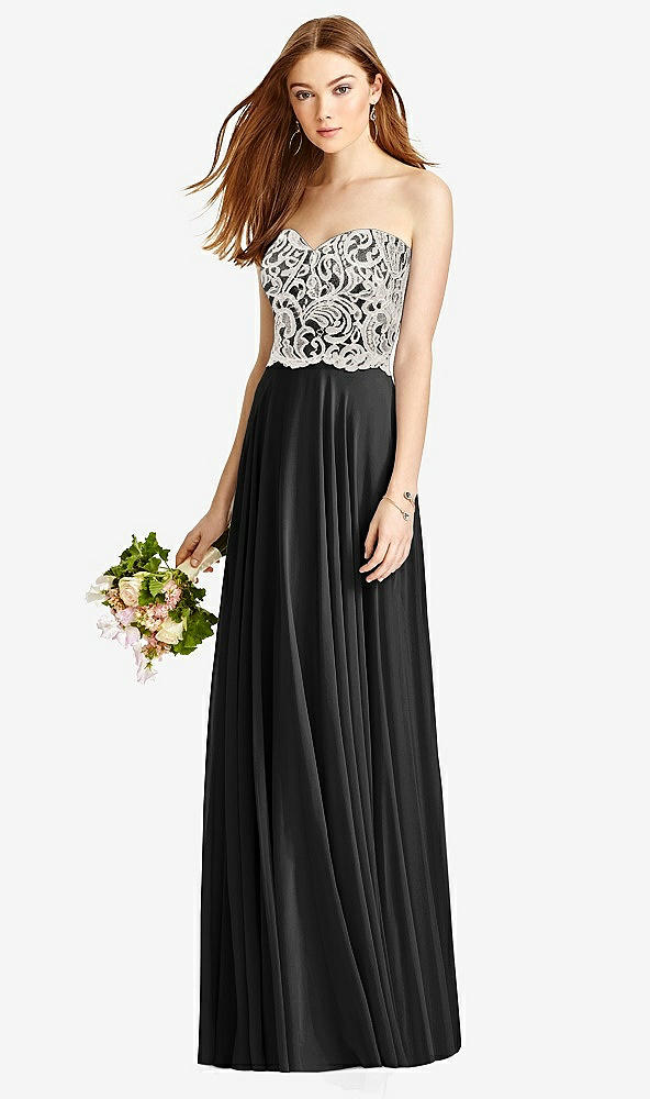 Front View - Black & Oyster Studio Design Bridesmaid Dress 4504