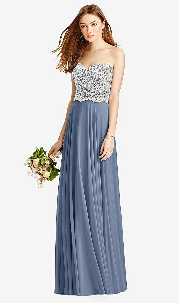 Front View - Larkspur Blue & Oyster Studio Design Bridesmaid Dress 4504