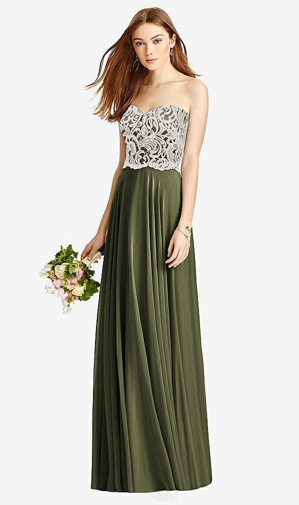 Front View - Olive Green & Oyster Studio Design Bridesmaid Dress 4504