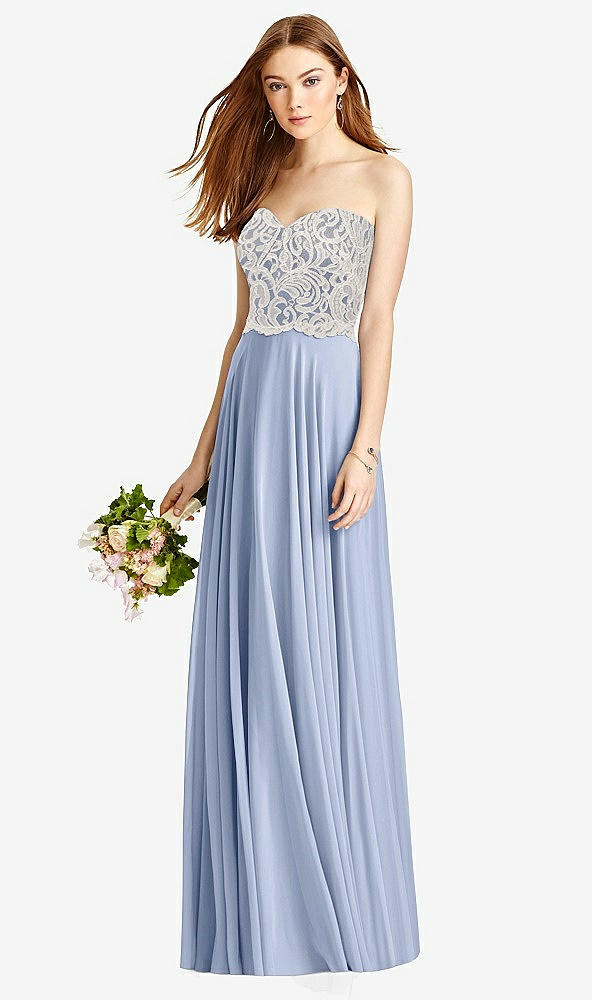 Front View - Sky Blue & Oyster Studio Design Bridesmaid Dress 4504