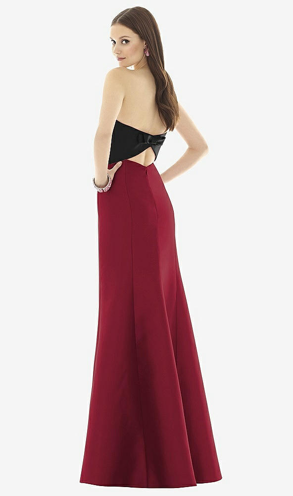 Back View - Burgundy & Black Alfred Sung Style D728