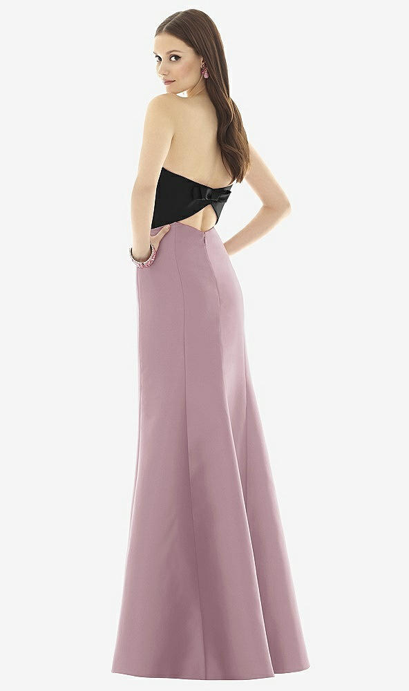 Back View - Dusty Rose & Black Alfred Sung Style D728