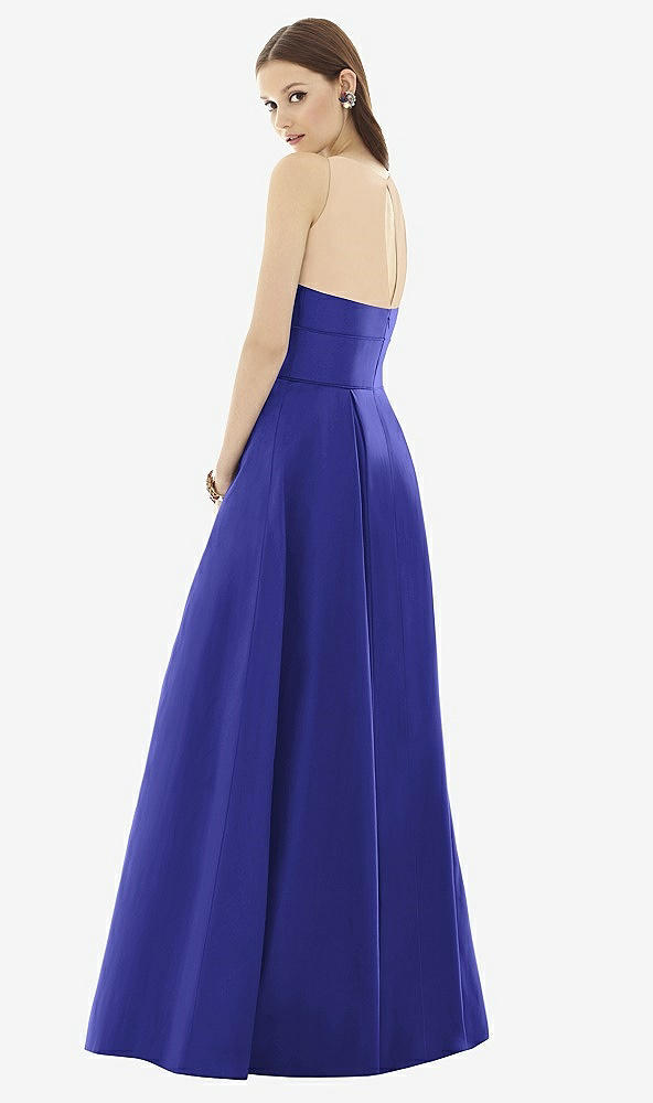 Back View - Electric Blue & Light Nude Alfred Sung Style D732