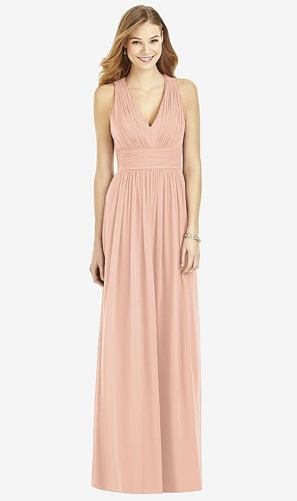 Front View - Pale Peach After Six Bridesmaid Dress 6752