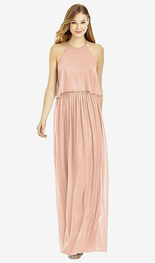 Front View - Pale Peach After Six Bridesmaid Dress 6753
