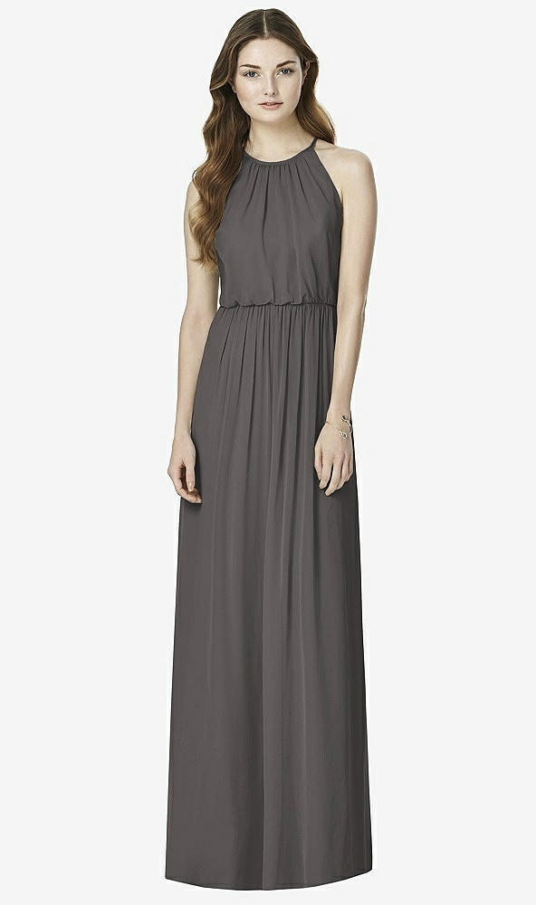 Front View - Caviar Gray After Six Bridesmaid Dress 6754