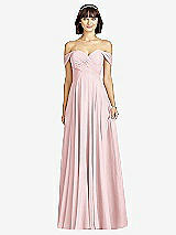 Alt View 1 Thumbnail - Ballet Pink Off-the-Shoulder Draped Chiffon Maxi Dress