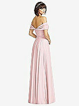 Alt View 2 Thumbnail - Ballet Pink Off-the-Shoulder Draped Chiffon Maxi Dress