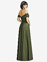 Alt View 2 Thumbnail - Olive Green Off-the-Shoulder Draped Chiffon Maxi Dress