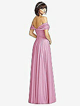 Alt View 2 Thumbnail - Powder Pink Off-the-Shoulder Draped Chiffon Maxi Dress