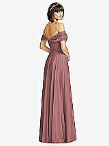 Alt View 2 Thumbnail - Rosewood Off-the-Shoulder Draped Chiffon Maxi Dress