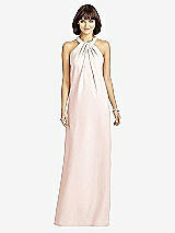 Front View Thumbnail - Blush Full Length Crepe Halter Neckline Dress