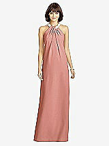 Front View Thumbnail - Desert Rose Full Length Crepe Halter Neckline Dress