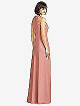 Rear View Thumbnail - Desert Rose Full Length Crepe Halter Neckline Dress